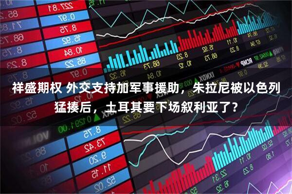 祥盛期权 外交支持加军事援助，朱拉尼被以色列猛揍后，土耳其要下场叙利亚了？