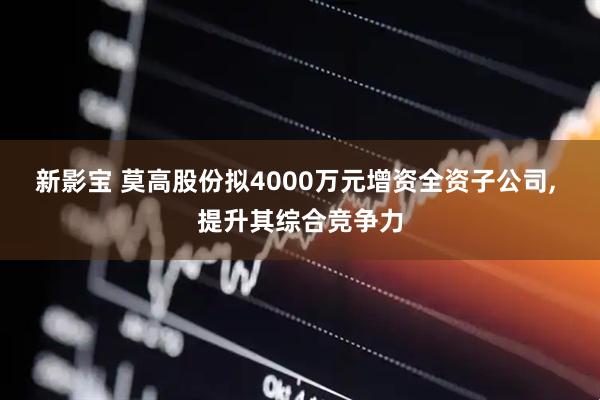 新影宝 莫高股份拟4000万元增资全资子公司, 提升其综合竞争力